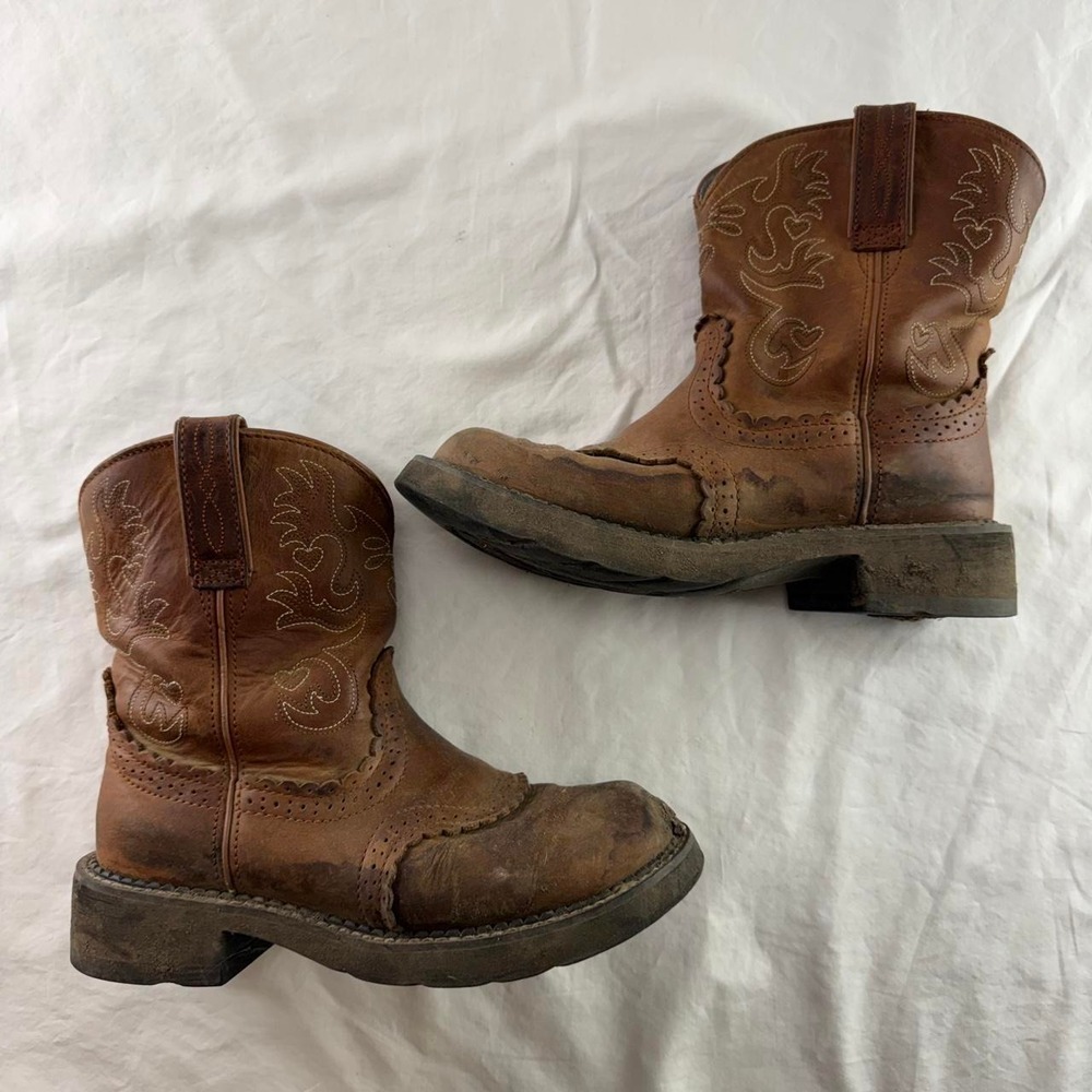 Ariat Fatbaby Western Boots Saddle Brown Leather Womens Size 8B Western